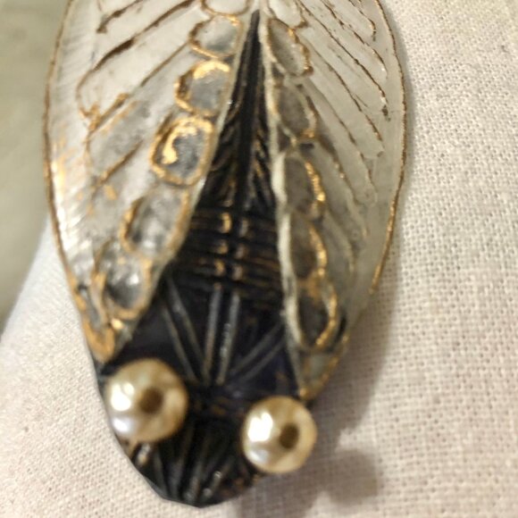 pin brooch cicada bug paris designer rare cilea vintage - Picture 1 of 5